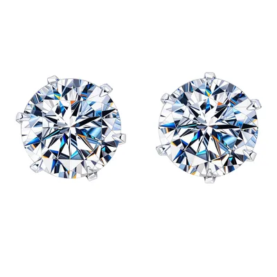Highspark 925 Silver Solitaire Stud Earrings