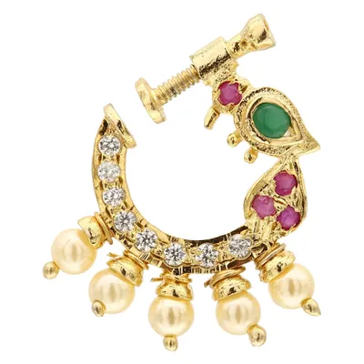 Sasitrends Peacock Nose Pin