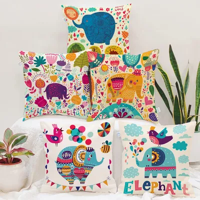 Stitchnest Elephant Cushion Covers